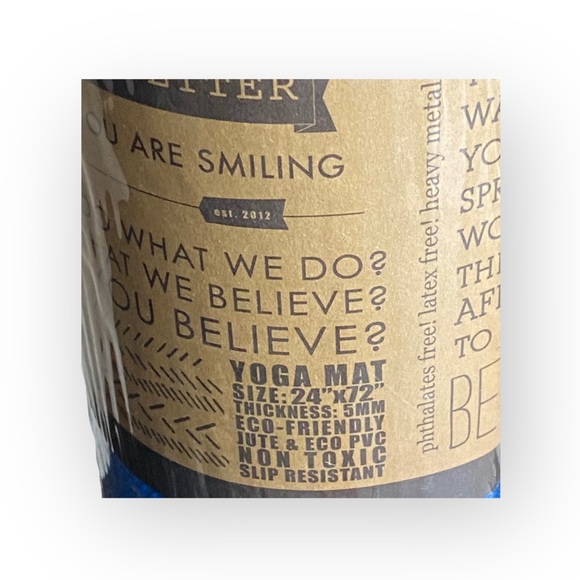 new Affirmats x Patrick Cooper 𓁹 Live Authentic Yoga Mat 𓁹 Blue Silk 5mm Thick - Picture 9 of 16